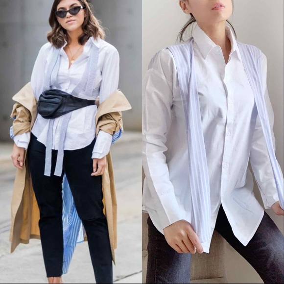 COASTAL BUTTON DOWN SHIRT WITH POPLIN FAUX SWEATER SHIRT - Picture 6 of 9